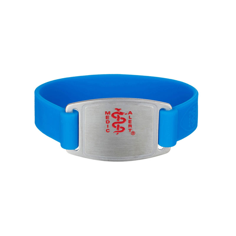 Sport Silicone Medical ID Bracelet, Blue Silicone, large image number 0