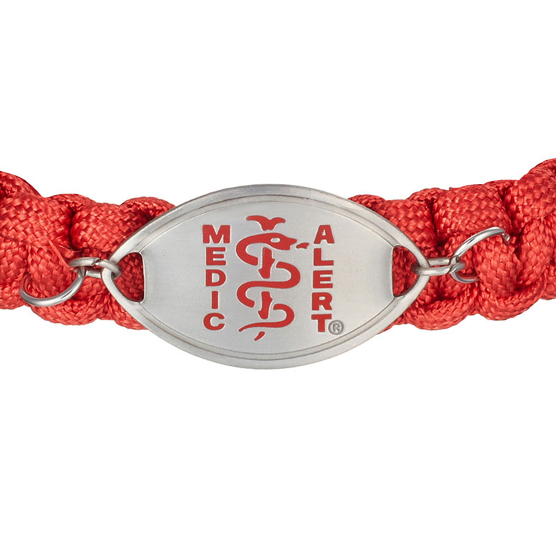 Coastal Paracord Medical ID Bracelet Red, Red Sports Band, large image number 1