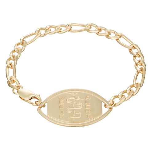 Figaro Medical ID Bracelet 14k Gold