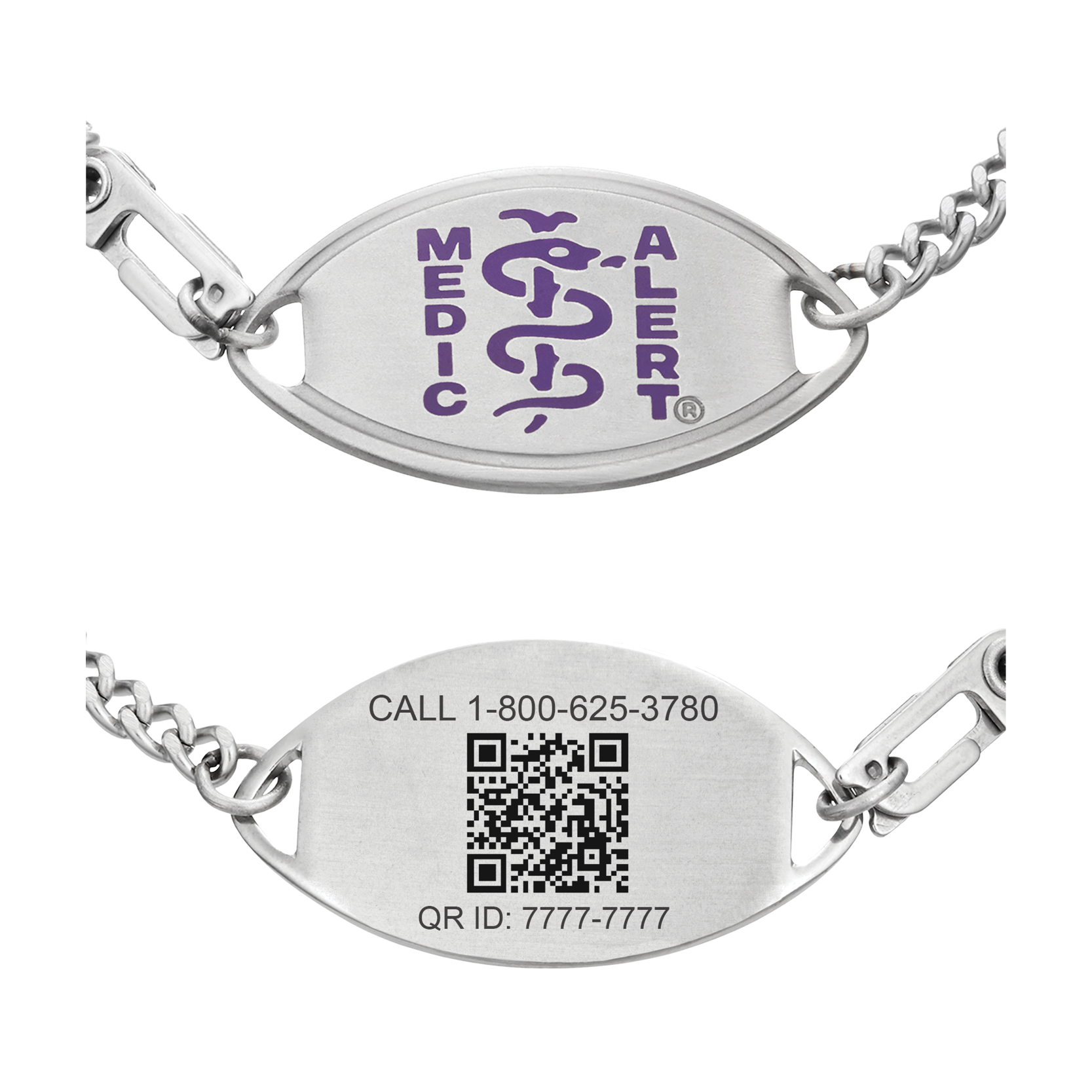 QR Code Classic Large Medical ID Bracelet, Purple, large image number 0