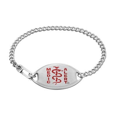 925 Sterling Silver Medical Alert Id Bracelet Curb Link 7 Inch Fine Jewelry For Women Gifts For Her 