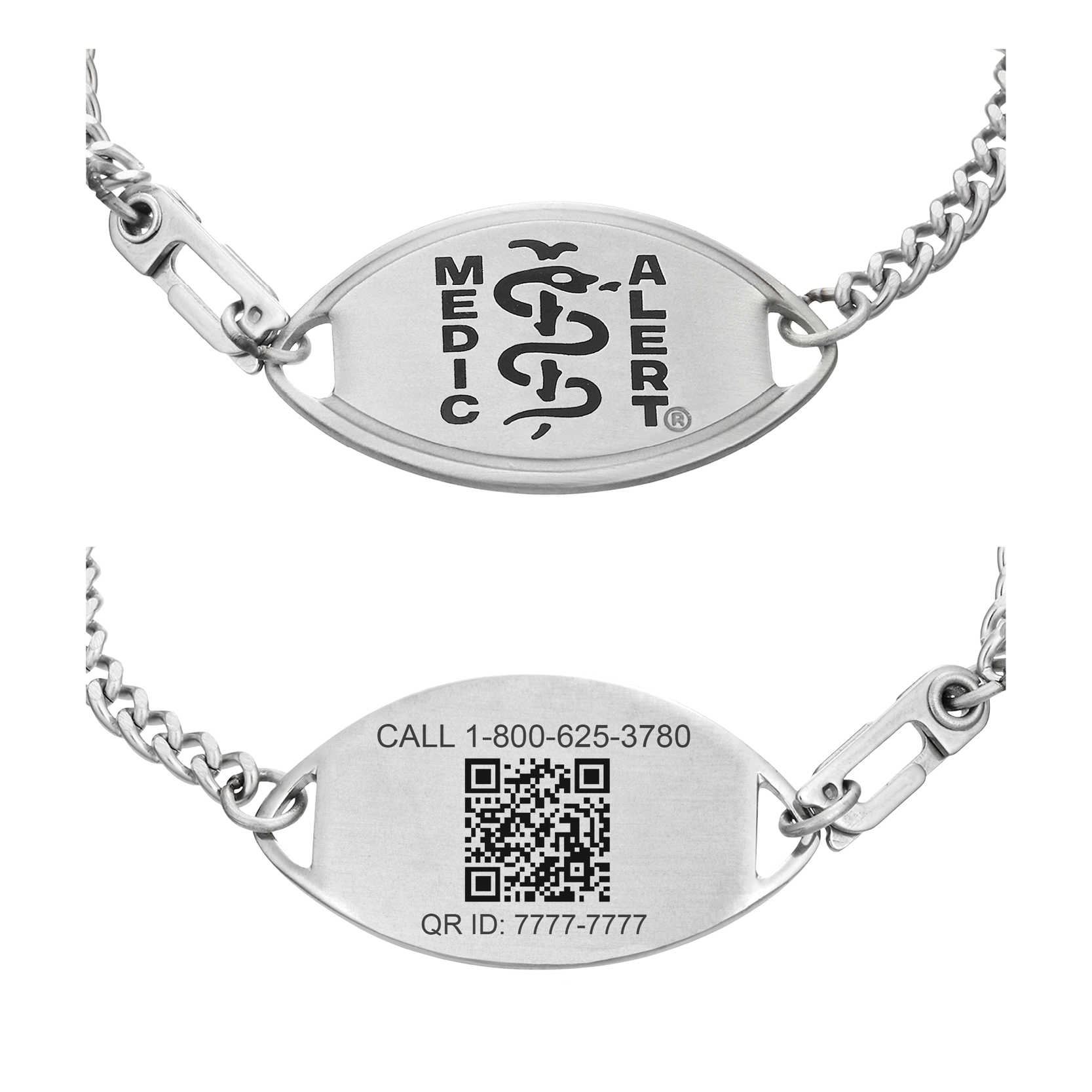 QR Code Classic Medical ID Bracelet Black, Black, large image number 0