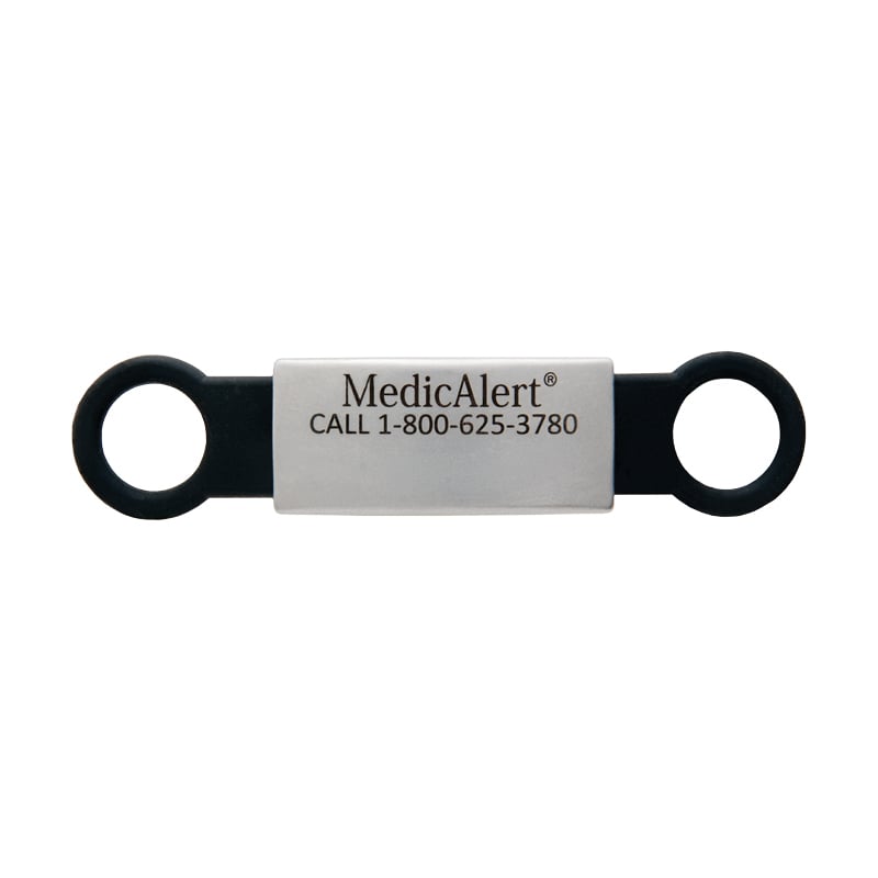 Shoe Tag Medical ID Accessory Black