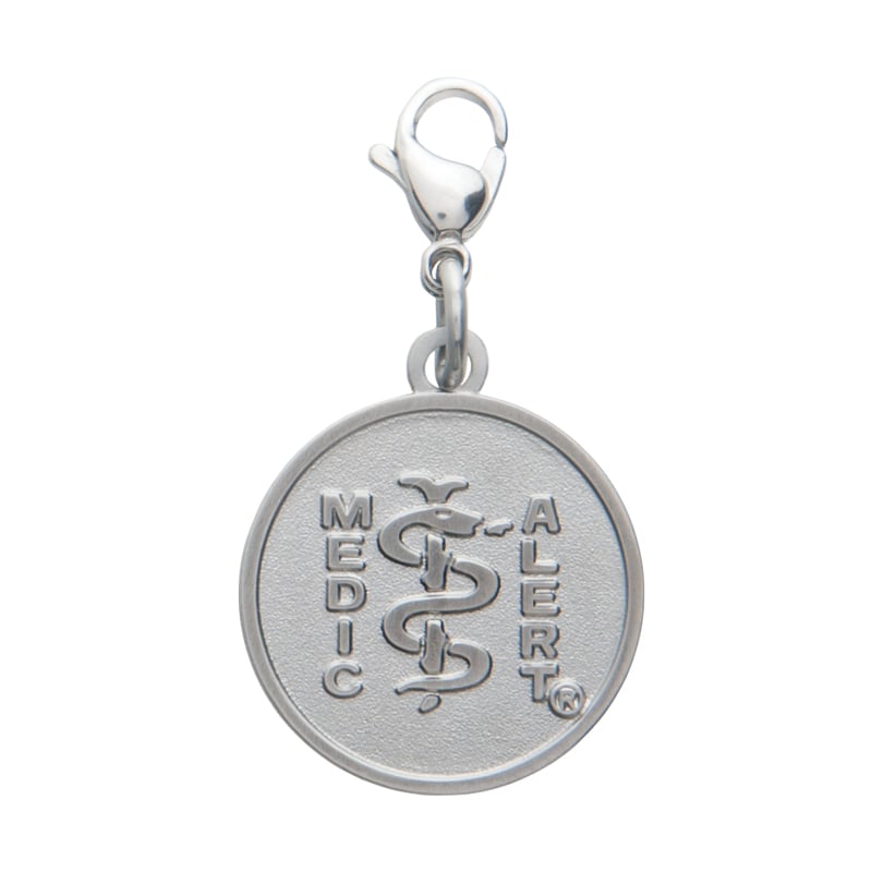Charm Medical ID Accessory Stainless Steel Silver
