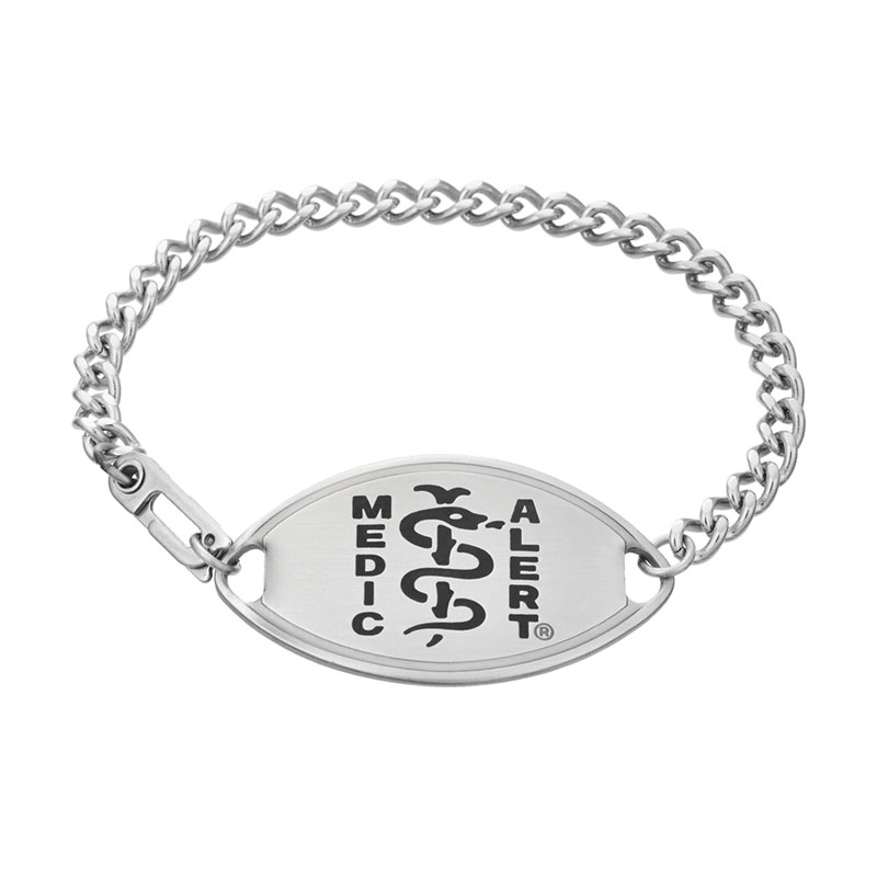 Classic Large Medical ID Bracelet Black